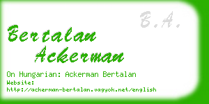 bertalan ackerman business card